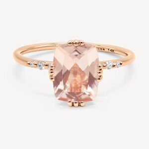 Audry Rose Starry Cushion Morganite Ring